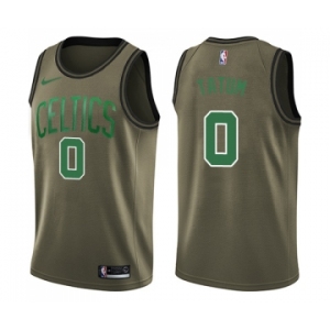 Men's Nike Boston Celtics #0 Jayson Tatum Swingman Green Salute to Service NBA Jersey