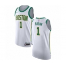 Men's Nike Boston Celtics #1 Walter Brown Authentic White NBA Jersey - City Edition