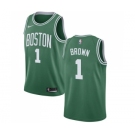 Men's Nike Boston Celtics #1 Walter Brown Swingman Green(White No.) Road NBA Jersey - Icon Edition