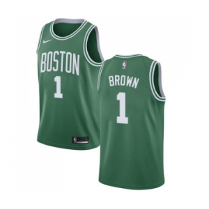 Men's Nike Boston Celtics #1 Walter Brown Swingman Green(White No.) Road NBA Jersey - Icon Edition