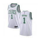 Men's Nike Boston Celtics #1 Walter Brown Swingman White NBA Jersey - Association Edition