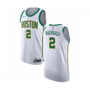 Men's Nike Boston Celtics #2 Red Auerbach Authentic White NBA Jersey - City Edition
