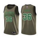 Men's Nike Boston Celtics #36 Shaquille O'Neal Swingman Green Salute to Service NBA Jersey