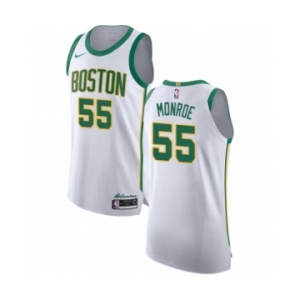 Men's Nike Boston Celtics #55 Greg Monroe Authentic White NBA Jersey - City Edition