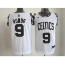 Nba Boston Celtics #9 Rondo White-Black Jerseys