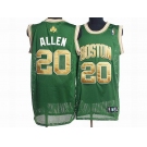 nba boston celtics #20 allen green(gold number)