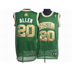 nba boston celtics #20 allen green(gold number)