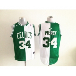 nba boston celtics #34 pierce white-green[strip][revolution 30 swingman]