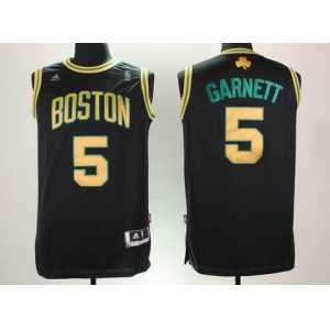 nba boston celtics #5 garnett black[yellow number swingman]