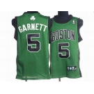 nba boston celtics #5 garnett green(black number)