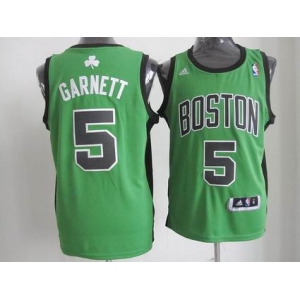 nba boston celtics #5 garnett green(black number)[revolution 30 swingman]