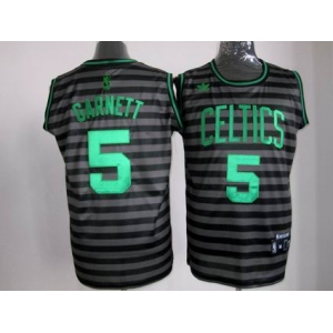 nba boston celtics #5 garnett grey[black strip]