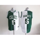 nba boston celtics #5 garnett white-green[strip][revolution 30 swingman]