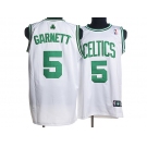 nba boston celtics #5 garnett whtie