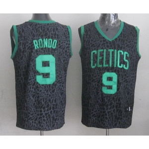 nba boston celtics #9 rondo black leopard print[2014 new]