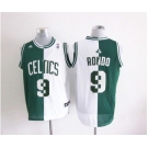 nba boston celtics #9 rondo white-green[strip][revolution 30 swingman]