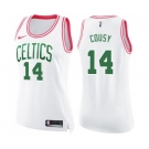 Women's Nike Boston Celtics #14 Bob Cousy Swingman White Pink Fashion NBA Jersey