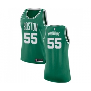 Women's Nike Boston Celtics #55 Greg Monroe Authentic Green(White No.) Road NBA Jersey - Icon Edition
