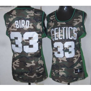 women nba boston celtics #33 bird camo