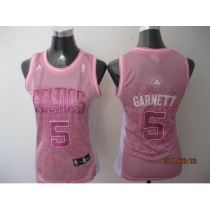 women nba boston celtics #5 garnett pink