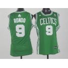 women nba boston celtics #9 rondo green