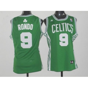 women nba boston celtics #9 rondo green