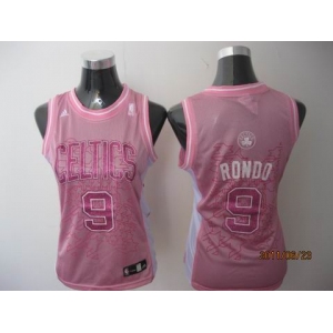 women nba boston celtics #9 rondo pink