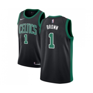 Youth Adidas Boston Celtics #1 Walter Brown Authentic Black NBA Jersey - Statement Edition