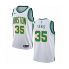 Youth Nike Boston Celtics #35 Reggie Lewis Swingman White NBA Jersey - City Edition