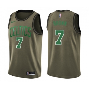 Youth Nike Boston Celtics #7 Jaylen Brown Swingman Green Salute to Service NBA Jersey