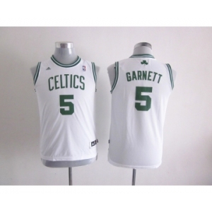 youth nba boston celtics #5 garnett white[revolution 30 swingman]