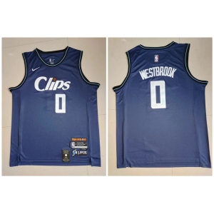 Clippers #0 Russell Westbrook Navy Nike 2023-24 City Edition Swingman Jersey