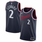 Men Los Angeles Clippers #2 Kawhi Leonard Navy 2024-25 Icon Edition Stitched Jersey