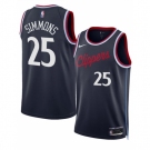 Men Los Angeles Clippers #25 Ben Simmons Navy 2024-25 Icon Edition Stitched Jersey