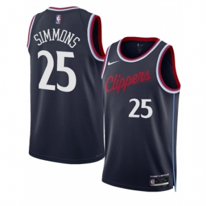 Men Los Angeles Clippers #25 Ben Simmons Navy 2024-25 Icon Edition Stitched Jersey