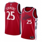 Men Los Angeles Clippers #25 Ben Simmons Red 2024-25 Statement Edition Stitched Jersey