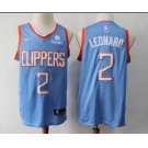 Men Nike Los Angeles Clippers #2 Kawhi leonard Authentic Blue NBA Jersey - City Edition