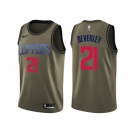 Men Nike Los Angeles Clippers #21 Patrick Beverley Green Salute to Service NBA Swingman Jersey