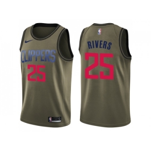 Men Nike Los Angeles Clippers #25 Austin Rivers Green Salute to Service NBA Swingman Jersey