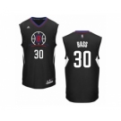 Men's Adidas Los Angeles Clippers #30 Brandon Bass Authentic Black Alternate NBA Jersey