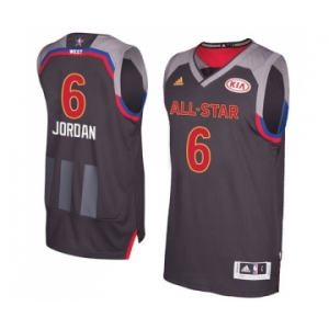 Men's Adidas Los Angeles Clippers #6 DeAndre Jordan Swingman Charcoal 2017 All Star NBA Jersey