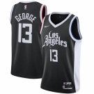 Men's LA Clippers #13 Paul George Nike Black 2020-21 Swingman Player Jersey