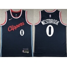 Men's Los Angeles Clippers #0 Russell Westbrook Navy Stitched Jersey