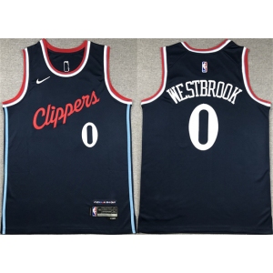 Men's Los Angeles Clippers #0 Russell Westbrook Navy Stitched Jersey