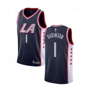 Men's Los Angeles Clippers #1 Jerome Robinson Authentic Navy Blue Basketball Jersey - City Edition