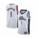 Men's Los Angeles Clippers #1 Jerome Robinson Authentic White Basketball Jersey - 2019-20 City Edition