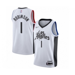 Men's Los Angeles Clippers #1 Jerome Robinson Authentic White Basketball Jersey - 2019-20 City Edition