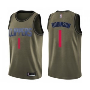 Men's Los Angeles Clippers #1 Jerome Robinson Swingman Green Salute to Service Basketball Jersey