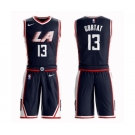 Men's Los Angeles Clippers #13 Marcin Gortat Authentic Navy Blue Basketball Suit Jersey - City Edition