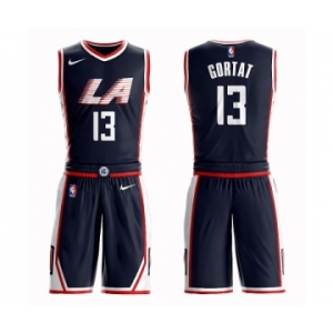 Men's Los Angeles Clippers #13 Marcin Gortat Authentic Navy Blue Basketball Suit Jersey - City Edition